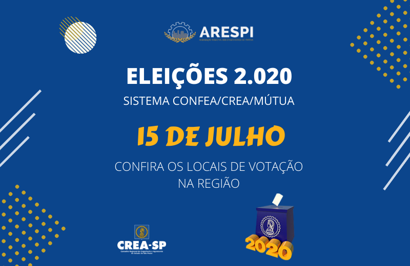 Cópia de Eleições CREASP – Locais de Votação Eleições 2020 Sistema CONFEA/CREA/MÚTUA: Confira os locais de votação na região