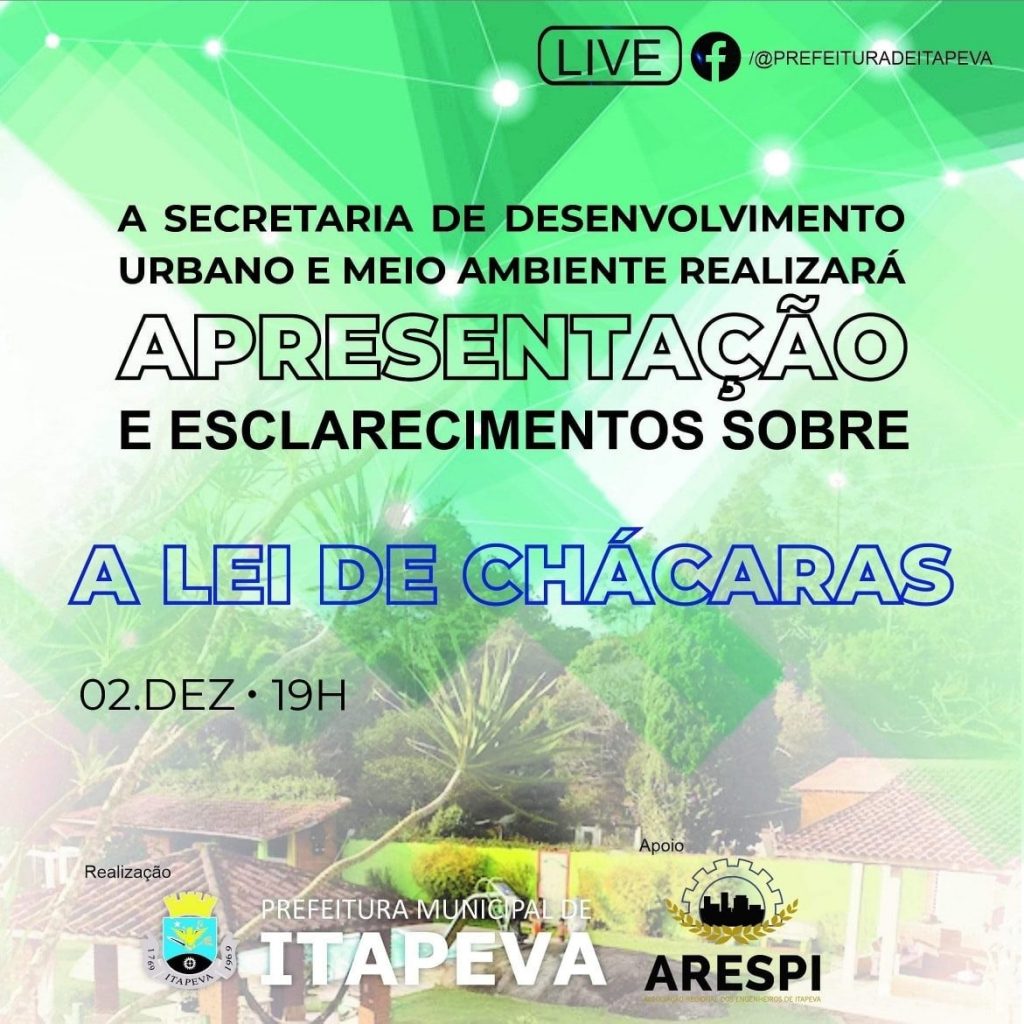 129202477_3485025514946434_8714771955031460120_o Prefeitura de Itapeva e ARESPI apresentam em live diretrizes da Lei de Chácaras