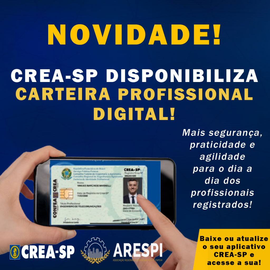 CARTEIRA PROFISSIONAL DIGITAL CREA-SP lança Carteira Profissional Digital