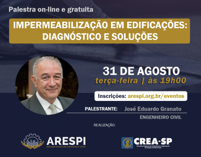 PALESTRA ON-LINE E GRATUITA: Impermeabilização em edificações: diagnóstico e soluções