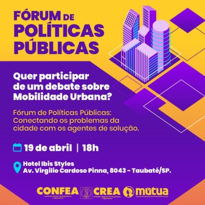 Crea-SP realiza Fórum de Políticas Públicas com foco em Mobilidade Urbana